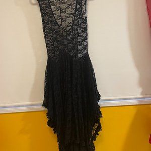 Free People Black Lace Slip Dress
